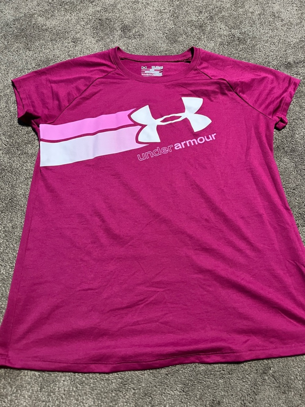 Under Armour Hot Pink and Light Pink Logo Performance Tee